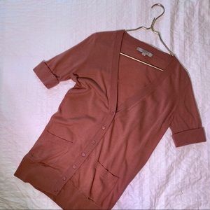 LOFT Short Sleeve Button Up Cardigan